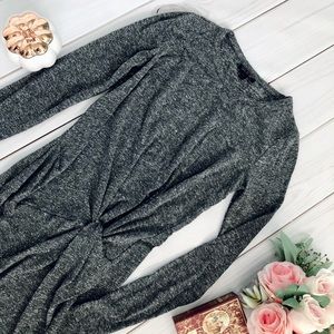 Topshop Gray Long Sleeves Knit Dress
